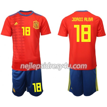 Fotbalový Dres Španělsko JORDI ALBA 18 Dětské Domácí 2019